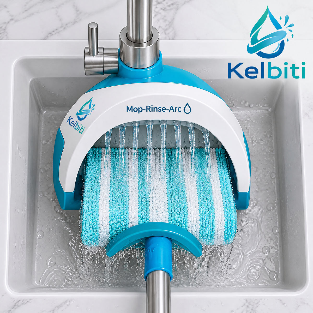 Kelbiti™ Mop Rinse Arc Sink-Mounted Rinse Guide